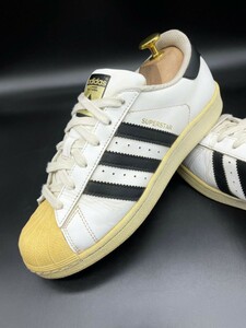 衝撃プライス！『金ベロ 入手困難希少モデル！』【adidas/スーパースター/C77124】高級レザースニーカー！白黒金/jp24cm！