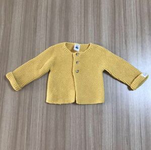 PETIT BATEAU プチバトー　ニットカーディガン ボレロ　イエロー　黄色　男の子　女の子　男女兼用　ベビー　サイズ6m/67cm 6ヶ月