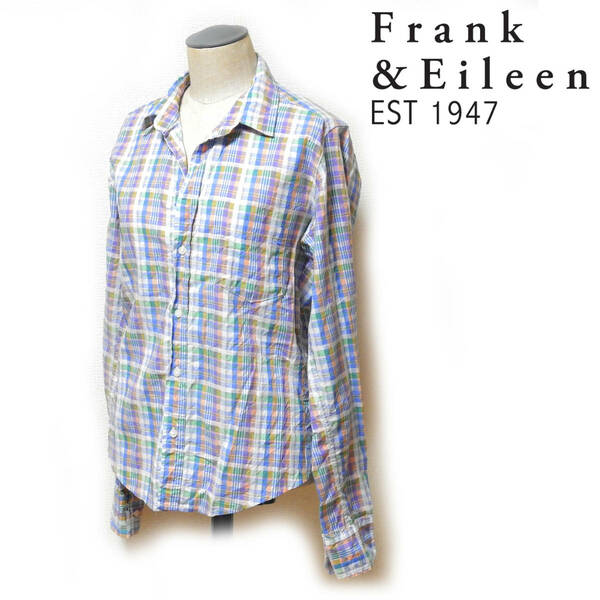 ●Frank & Eileen●極美品 フランクアンドアイリーン BARRY 長袖コットンシャツ XSサイズ チェック アメリカ製●MS-177●