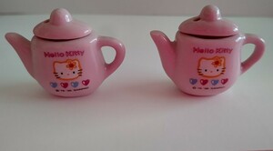 ハローキティHELLO KITTY/サンリオ☆ミニチュア陶器ポット②コセット☆ピンク☆昭和レトロ/当時物☆未使用