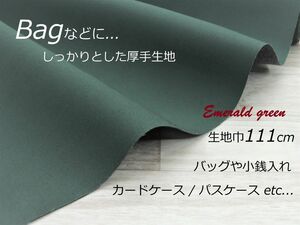 g9999-3 バッグ小物用厚手生地・アースエメグリーン50cm×110cm