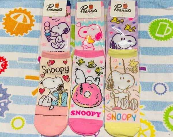 スヌーピー くるぶしソックス 靴下 レディースソックス キャラクター 女性 大人 保育士 セット