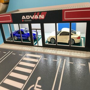 1/64車モデルシーン展示ホール修理修正された工場建築ジオラマhoトレインnスケール