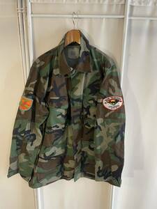 ミリタリージャケット　ウッドランド カモフラ柄 迷彩服 アウトドア　サイズL 米軍　アメリカ古着　