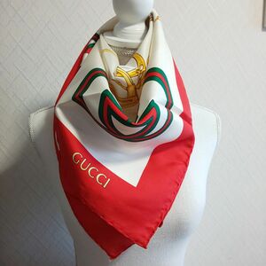 大判 スカーフ ヴィンテージ イタリア製 シルク GUCCI