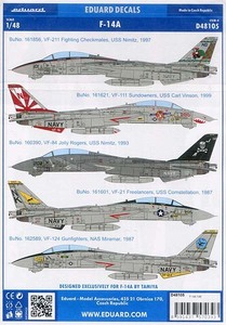 エデュアルド ED48-D48105 1/48 F-14A デカール (タミヤ用)