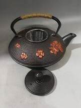 《民・鉄瓶・花卉紋・茶道具・煎茶道具》極細工・骨董品・古賞物・中国古玩・中国古美術_画像5