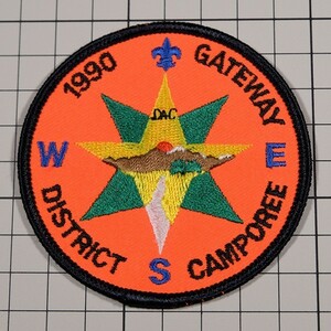 BM49 ゲートウェイ ディストリクト キャンポリー ボーイスカウト 丸形 ワッペン パッチ GATEWAY DISTRICT CAMPOREE 1990