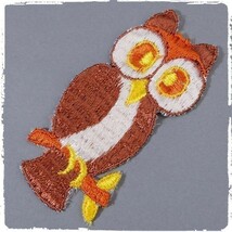 NO20 梟 フクロウ オウル owl ビンテージ ワッペン パッチ ロゴ エンブレム アップリケ アメリカ 輸入雑貨_画像1