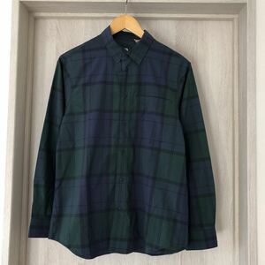 (k) THE NORTH FACE ノースフェイス NEVADA SHIRT スナップボタン ネバダシャツ 長袖 チェック柄 サイズM グリーン 深緑 メンズ