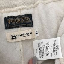 (k) PENDLETON × MADE BY SEVEN REUSE ペンドルトン スウェットパンツ オフホワイト サイズL コットン 日本製 _画像8