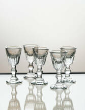 古い型ガラスのトロンプルイユのショットグラス リキュールグラス 一客 / 19世紀・フランス / 硝子 ワイングラス アンティーク 古道具_画像3