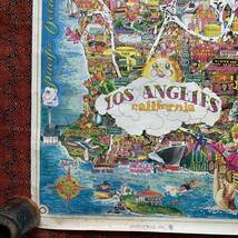 激レア 1970年製 ヴィンテージ カリフォルニア ロサンゼルス 地図 ビンテージ ポスター 70s VINTAGE LOS ANGELES POSTER MAP RANDY AKERS_画像8