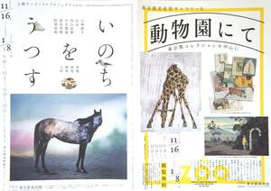 ①いのちをうつす②動物園にて【東京都美術館】上野アーティストプロジェクト 2023（見開きで、A3ちらし・チラシ…1枚）