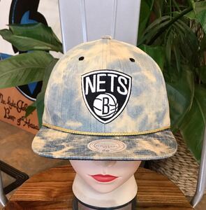 Mitchell & Ness／NETS／スナップバックキャップ／ブルー系タイダイ柄／フリーサイズ