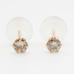 K18PG 天然ダイヤモンド 計0.16ctピアス　各0.08ct 18金ピンクゴールド　お買い得　目玉品！！　アクセサリー　ダイヤピアス 一粒