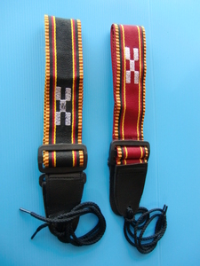 T7 Okinawa sanshin for minsa- weave pattern strap ( red color * black color ) 2 color .. selection 