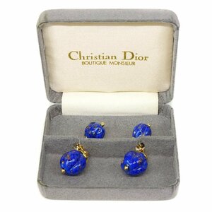 *B2392 super-beauty goods Christian Dior lapis lazuli cuffs cuff links blue × Gold metal fittings men's *