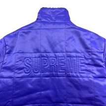 1円 極美品 シュプリーム ファー キルティング ナイロンジャケット バックロゴ L supreme アウター パープル 紫 極暖 CORDURA ブルゾン_画像3