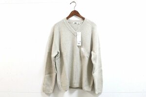 未使用保管品 UNIQLO U プレミアムラムリブVネックセーター Lサイズ ナチュラル 10-D135Y/1/100