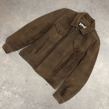 ●Schott ショット 3rd SUEDE TRUCKER JACKET スエード トラッカー ジャケット USA製 ヴィンテージ ブラウン 茶色 サイズ38 104_画像1