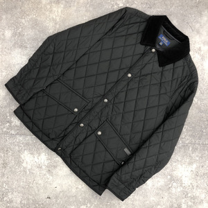 ★POLO RALPH LAUREN ポロ ラルフ ローレン Quilted Jacket　キルティング ジャケット アウター 無地 ブラック 黒 サイズM 104