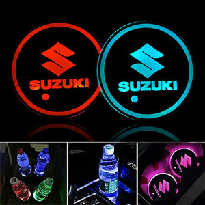 スズキ 車 コースター ドリンクホルダー コップ敷き LED RGB 2個セット ドレスアップ suzuki カー用品 ポイント消化 送料無料