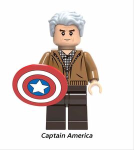 キャプテンアメリカ　アベンジャーズ　マーベル　ブロックミニフィグ　レゴ　LEGO 互換 ブロック ミニフィギュア レゴ 互換 k
