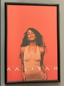 【額付き】A4アートポスター Aaliyah アリーヤ R&B 90s hip hop ヒップホップ フレーム A005