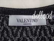 ◇ VALENTINO ヴァレンティノ ロゴ ニット M トップス ブラック シルバー ラメ グリッター_画像7