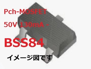 BSS84　 Fairchild(現オンセミ） 小信号　Pch-MOSFET 50V 130mA 2920個ーー[BOX119/2920個]