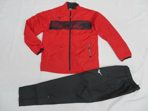 583 MIZUNO( Mizuno ) cotton inside warmer shirt & pants red black (M)