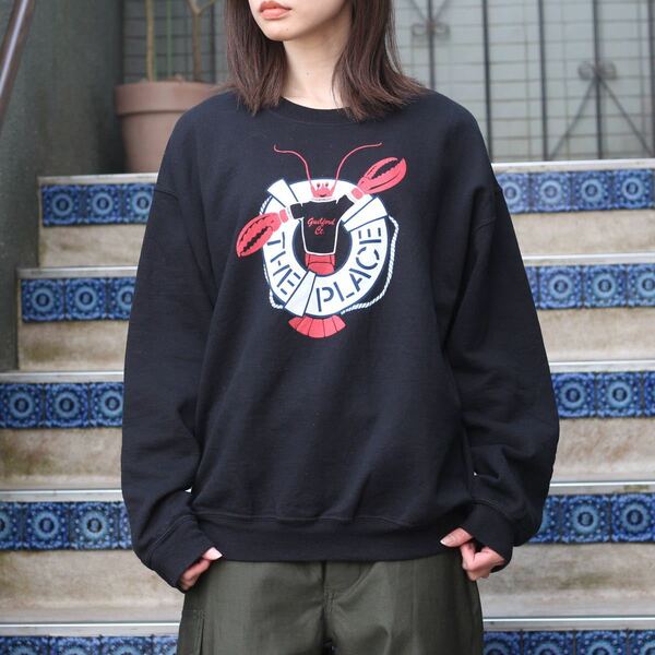 USA VINTAGE GILDAN LOBSTER PRINT DESIGN SWEAT SHIRT/アメリカ古着ロブスタープリントデザインスウェット