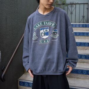 USA VINTAGE CHAMS LAKE PRINT DESIGN SWEAT SHIRT/アメリカ古着湖プリントデザインスウェット