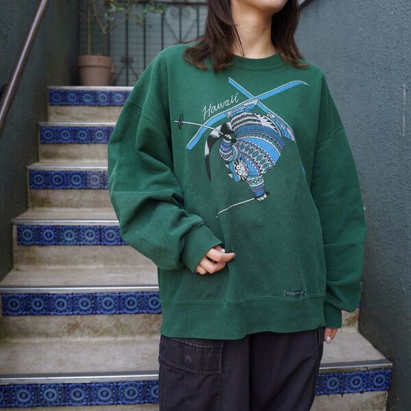 USA VINTAGE CAT PRINT DESIGN SWEAT SHIRT/アメリカ古着にゃんこプリントデザインスウェット