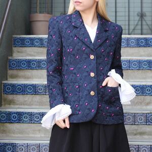 RETRO VINTAGE MODE DESIGN QUILTING TAILORED JACKET/レトロ古着モードデザインキルティングテーラードジャケット