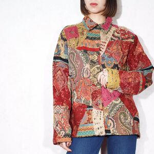 *SPECIAL ITEM* USA VINTAGE CHICO'S PATCHWORK EMBROIDERY DEISIGN JACKET/アメリカ古着パッチワーク刺繍デザインジャケット