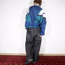 USA VINTAGE RIVER EDGE LINE DESIGN NYLON BLOUSON/アメリカ古着ラインデザインナイロンブルゾン(ジャケット)_画像3