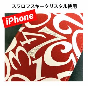 スワロフスキー　ハイクオリティー iPhoneケース　ブラック数字　ベルトなし