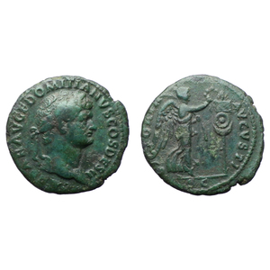 【古代ローマコイン】Domitian（ドミティアヌス）クリーニング済 ブロンズコイン 銅貨 ドゥポンディウス アス(wx7xUgu4X5)