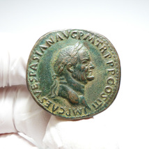 【古代ローマコイン】Vespasian（ウェスパシアヌス）クリーニング済 ブロンズコイン 銅貨 セステルティウス(gibC_CtHRw)_画像2