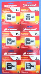 【新品・未使用】 Transcend トランセンド　microSDカード　2GB SD変換アダプタ付 [TS2GUSD-1]　6個まとめ　★送料無料