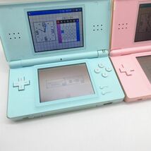 動作品 バッテリー充電可 NINTENDO ニンテンドー DS LITE 3個セット ピンク ブラック ブルー 任天堂 本体+タッチペン+GBAカバー/B9_画像3