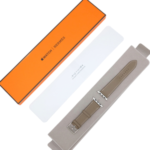 【美品】HERMES エルメス applewatch アップルウォッチ用ベルト 45mm 44ｍｍ ヴォースイフト レザー シンプルトゥール エトゥープ #U刻印