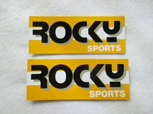 絶版品 ROCKY SPORTS 当時物 【純正 初期ロッキースポーツ ステッカー (黄/黒) 2枚組SET 】 未使用保管新品