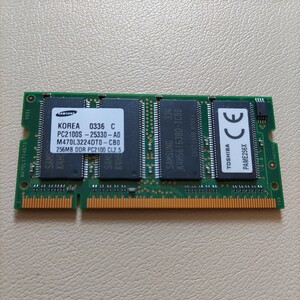 ノートパソコン用メモリ　DDR 256MB　動作未確認