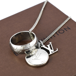  Louis Vuitton ring necklace pendant M62485 monogram pattern silver color LOUIS VUITTON