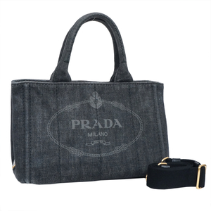 プラダ カナパ ２WAY ハンドバッグ 1BG439 ネロ デニム PRADA