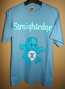 ★1981 STRAIGHT EDGE CLOTHING Tシャツ M 未使用品 NYHC EARTH CRISIS H2O YOUTH OF TODAY GORILLA BISCUITS Care Bears ストレートエッジ