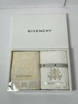 ★コレクター必見！！ GIVENCHY ジバンシー 刺繍柄 デザイン ゲストタオル 2枚セット 未使用 綿100％ 小物 雑貨 お洒落 手ぬぐい M103001_画像1